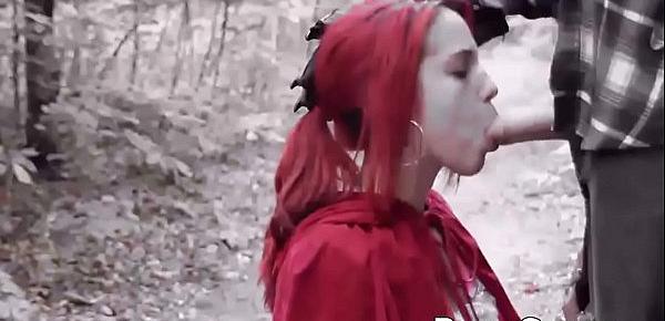  Little Red Riding Hood fucked on the sweet forest trail